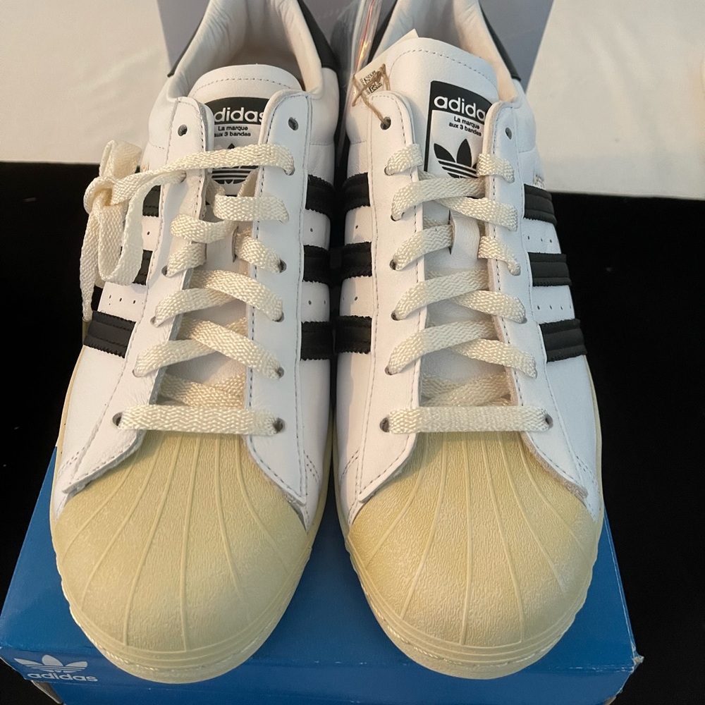 Adidas Superstar Originals Retro 80s White Black Aged Sole